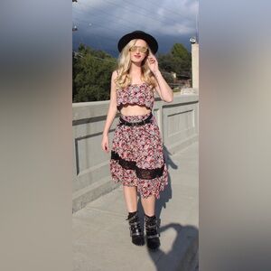 Rare Free People Matching Skirt & Crop Top Set